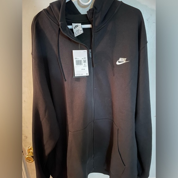 NWT* Nike Sportswear Club Fleece Full-Zip Hoodie.Black.Size: XLT, 3XLT - Picture 3 of 16